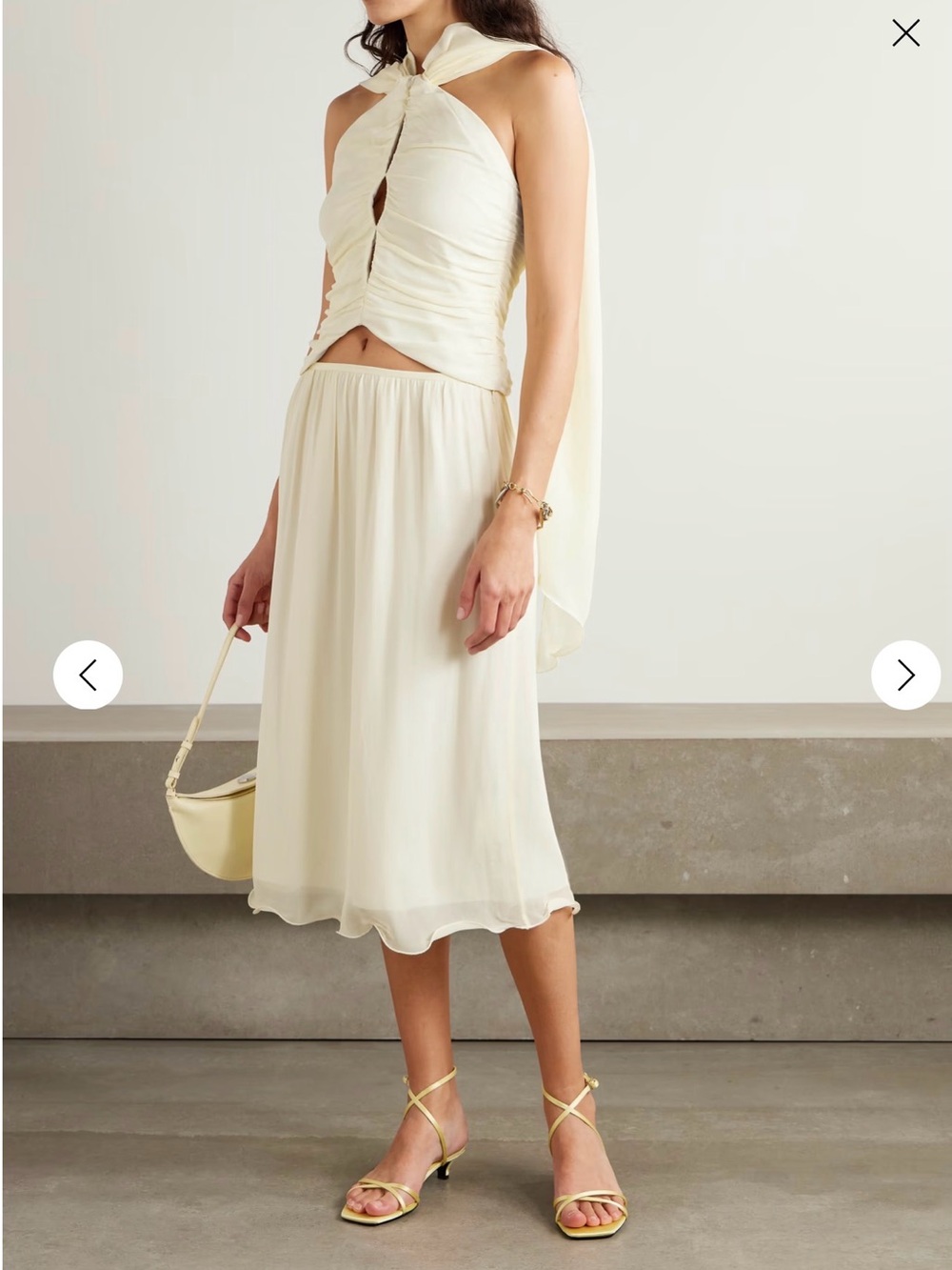 POSSE Solene Chiffon Midi Skirt